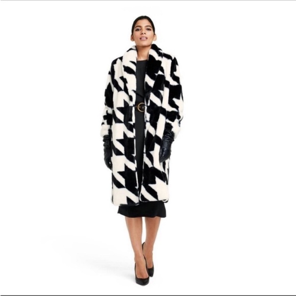 Sergio Hudson Jackets & Blazers - New! Sergio Hudson x Target Vegan Fur Cardigan Coat Houndstooth